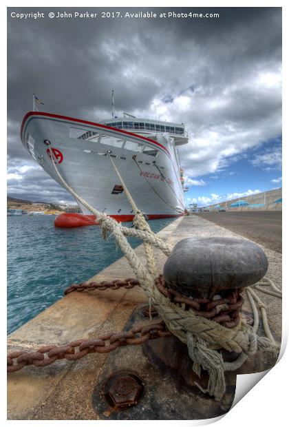 The Ferry, Morro Jable, Fuerteventura Print by John Parker