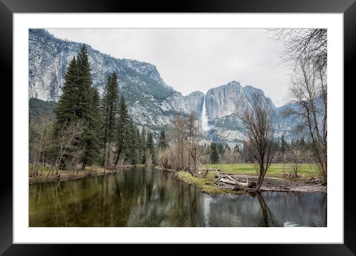 Yosemite Falls Framed Mounted Print by Belinda Greb