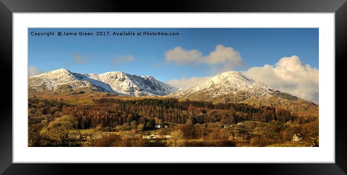 Torver and The Coniston Fells Framed Mounted Print by Jamie Green