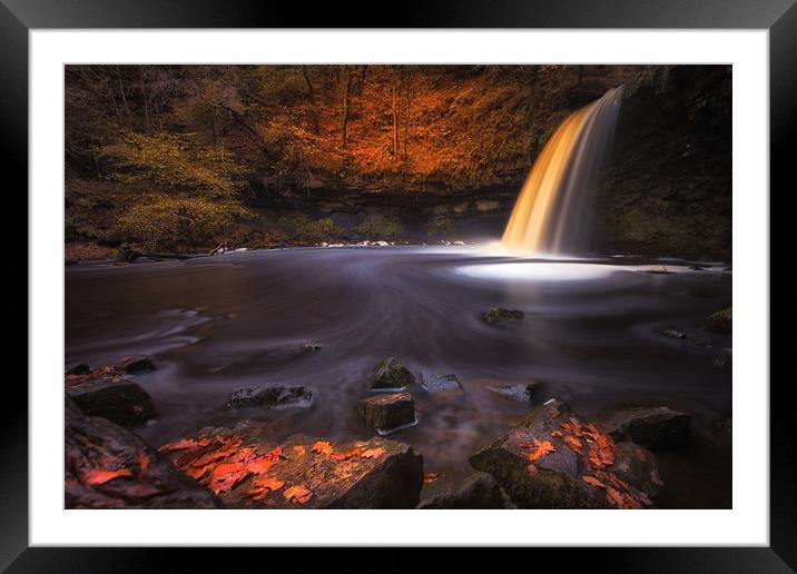 Sgwd Gwladus waterfall AKA Lady Falls  Framed Mounted Print by Leighton Collins