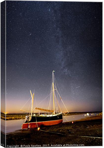 The Milky Way and Juno at Blakeney Canvas Print by Paula Sparkes