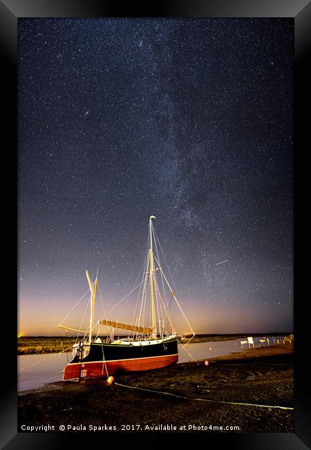 The Milky Way and Juno at Blakeney Framed Print by Paula Sparkes