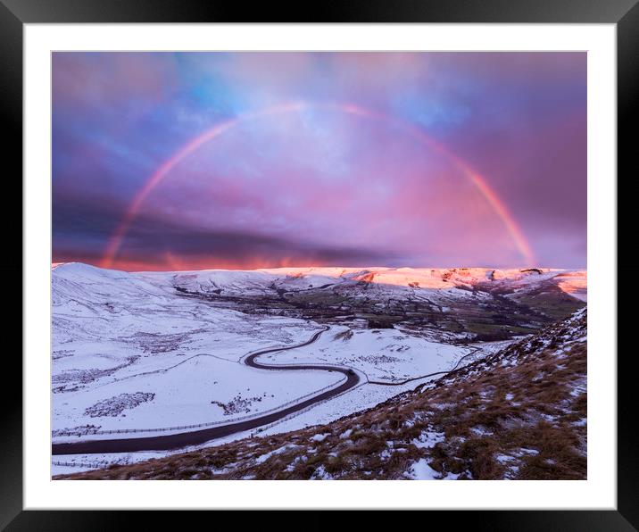 Snowbow over Edale valley Framed Mounted Print by John Finney