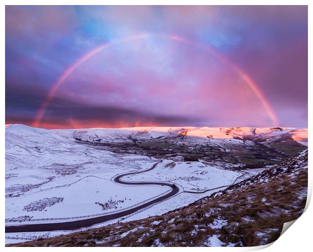 Snowbow over Edale valley Print by John Finney
