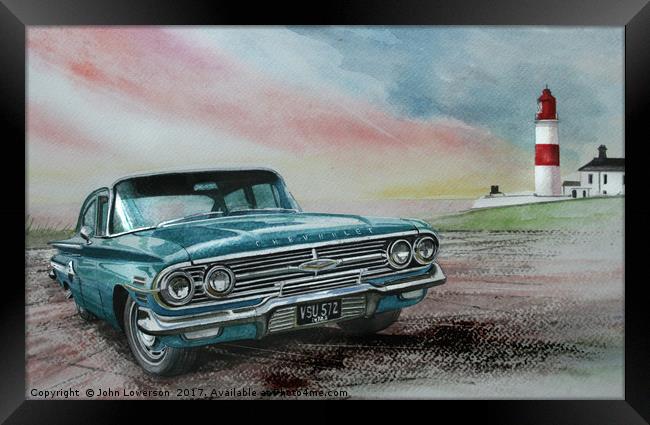 1960 Chevrolet Impala Framed Print by John Lowerson
