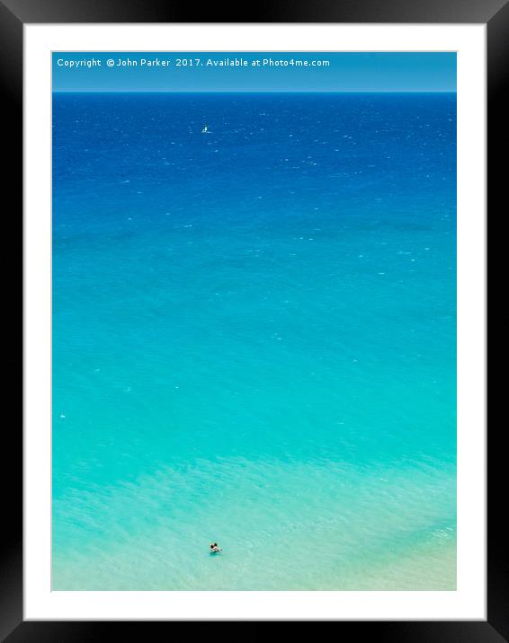 Turquoise Sea Framed Mounted Print by John Parker