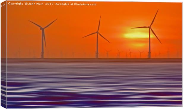 Windmills in the Sun (Digital Art)  Canvas Print by John Wain