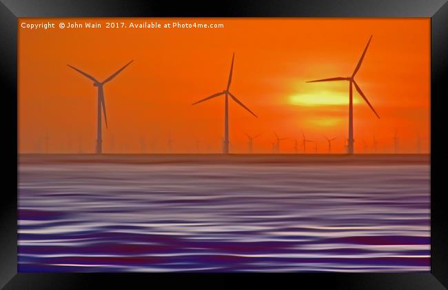 Windmills in the Sun (Digital Art)  Framed Print by John Wain
