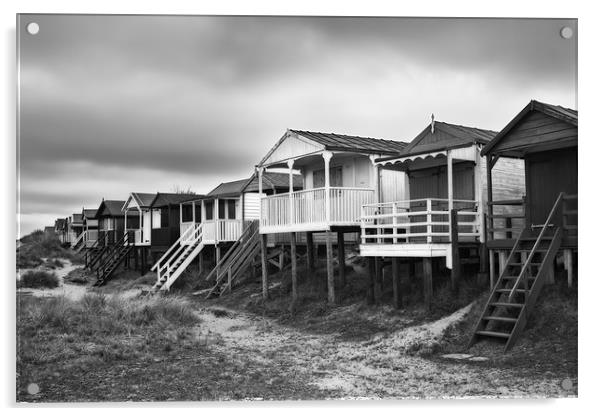 Beach Huts, North Norfolk, UK Acrylic by John Edwards