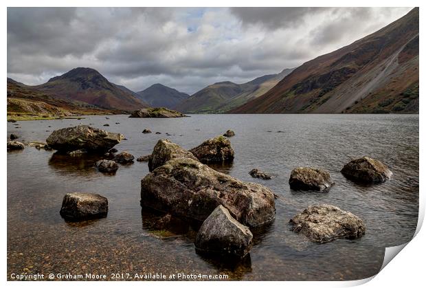Wastwater stones Print by Graham Moore