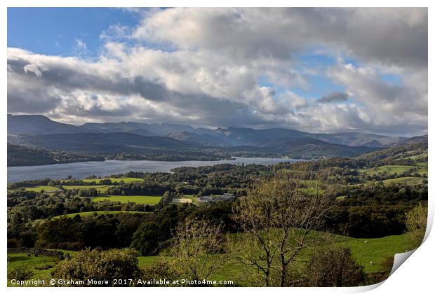 Orrest Head and Windermere Print by Graham Moore