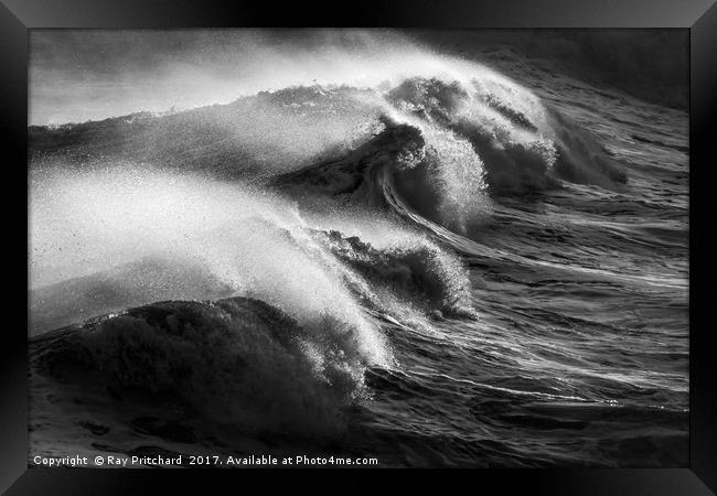 Wave Power Framed Print by Ray Pritchard