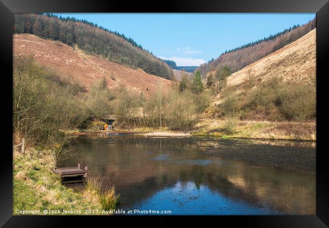 Clydach Vale Upper Pond Rhondda Valley South Wales Framed Print by Nick Jenkins