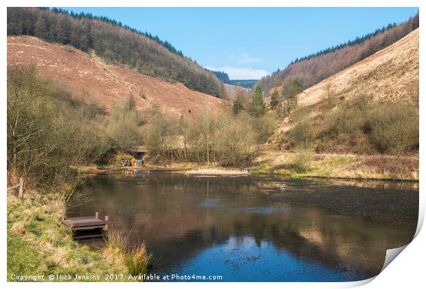 Clydach Vale Upper Pond Rhondda Valley South Wales Print by Nick Jenkins