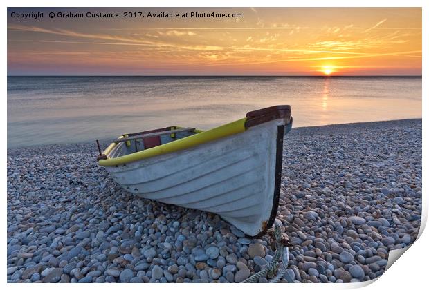 Chesil Beach Sunset Print by Graham Custance