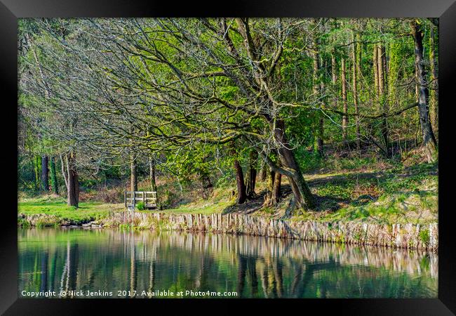 Glyncornel Lake and Park Llwynypia Rhondda Fawr Framed Print by Nick Jenkins