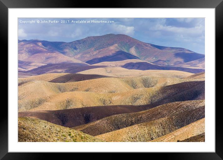 Rolling Hills of Fuerteventura Framed Mounted Print by John Parker