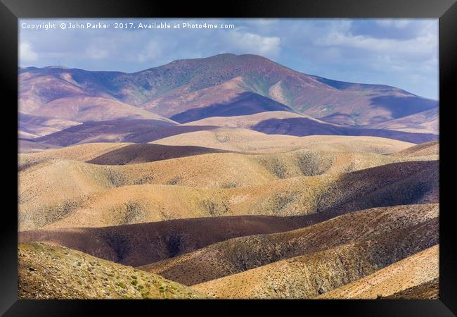 Rolling Hills of Fuerteventura Framed Print by John Parker