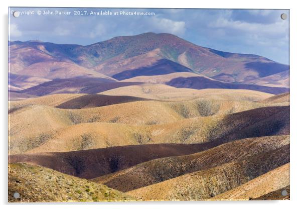 Rolling Hills of Fuerteventura Acrylic by John Parker