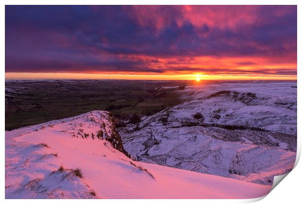 Peak District Winter sunrise Print by John Finney