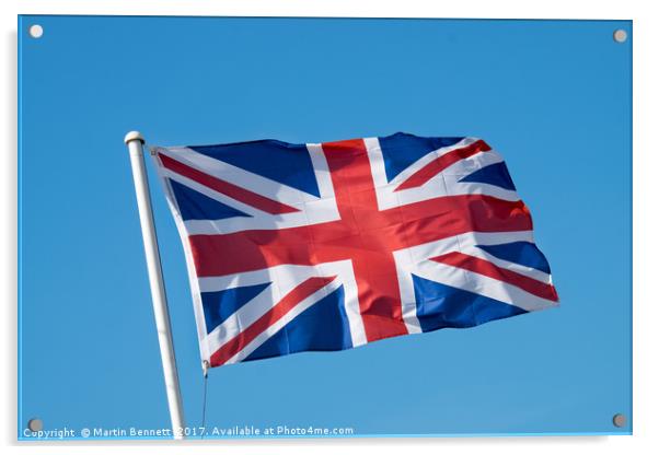 Union Flag Acrylic by Martin Bennett