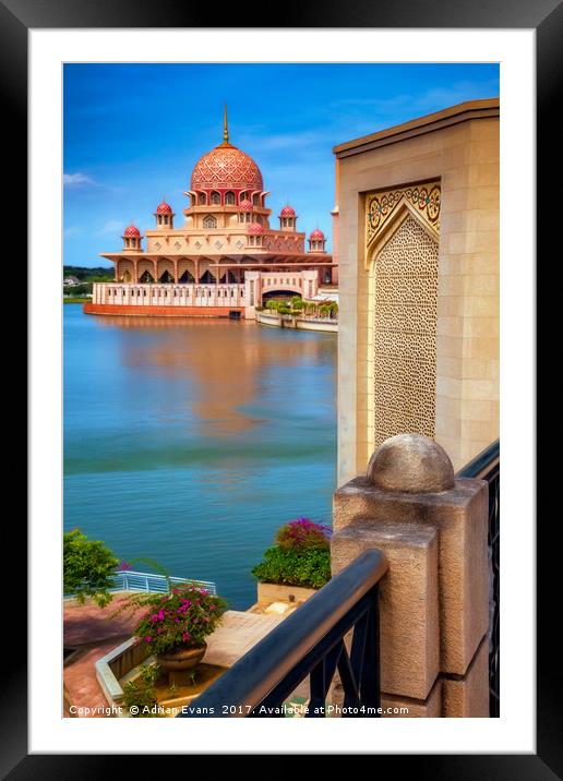 Putra Mosque Malaysia Framed Mounted Print by Adrian Evans