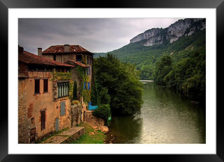The gorge at Saint-Antonin-Noble-Val  Framed Mounted Print by David Tanner