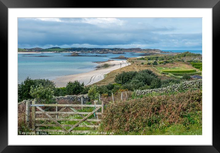 Tresco from St Martins in the Isles of Scilly Framed Mounted Print by Nick Jenkins