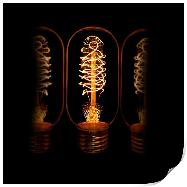 Edison bulb alight Print by Donnie Canning