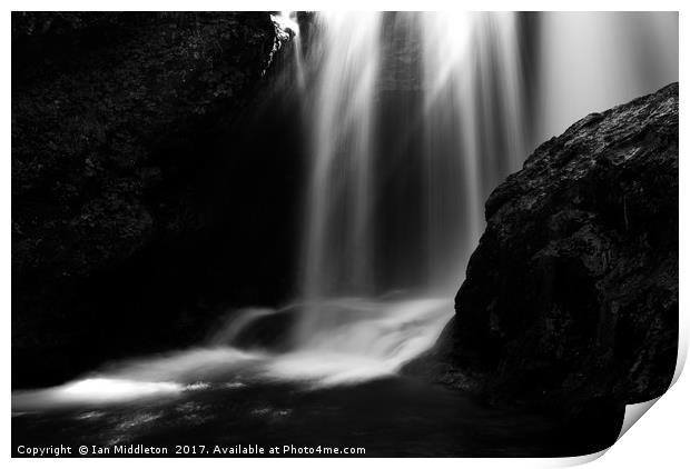 Sum Waterfall in Vintgar Gorge Print by Ian Middleton