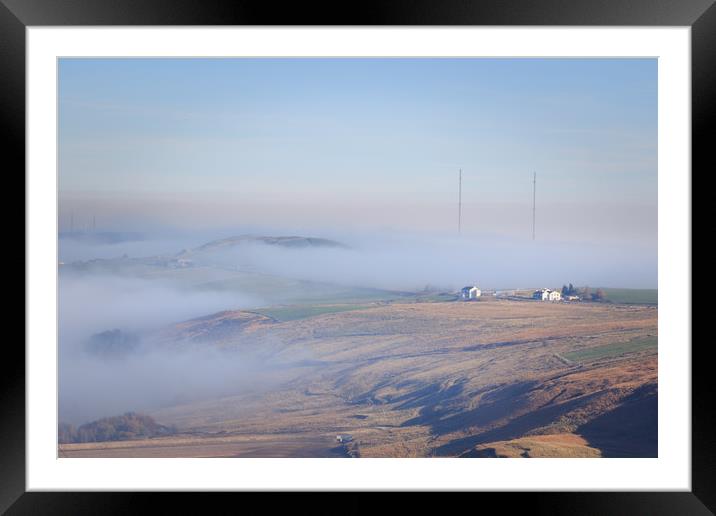 Countryside Fog   Framed Mounted Print by chris smith