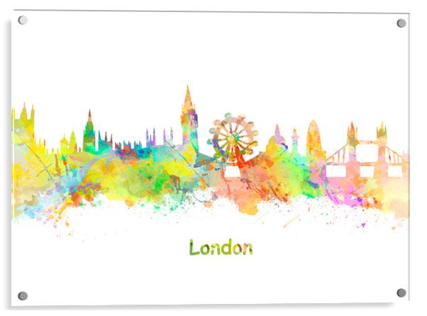 London Watercolor  skyline   Acrylic by chris smith