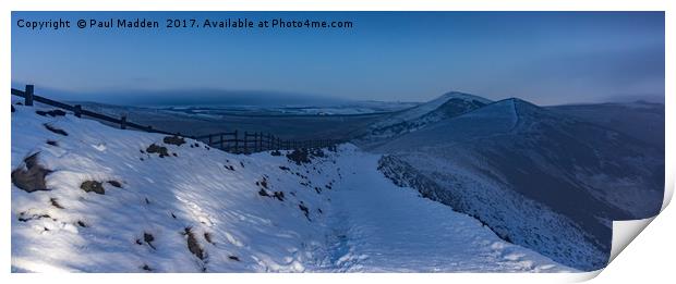 The Great Ridge from Mam Tor Print by Paul Madden