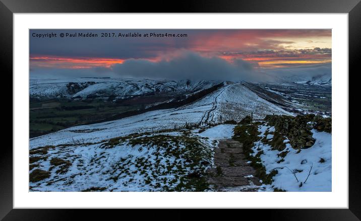 The Great Ridge from Losehill to Mam Tor Framed Mounted Print by Paul Madden