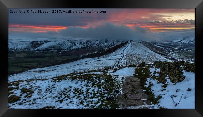 The Great Ridge from Losehill to Mam Tor Framed Print by Paul Madden