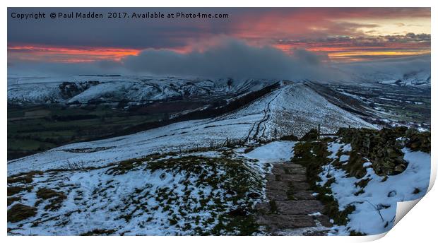 The Great Ridge from Losehill to Mam Tor Print by Paul Madden