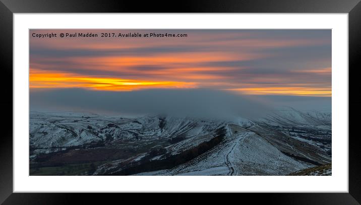 Sunset over Mam Tor Framed Mounted Print by Paul Madden