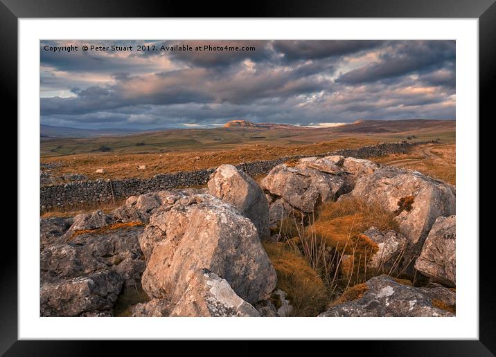 Pen_Y_Ghent from above Langcliffe, North Yorkshire Framed Mounted Print by Peter Stuart