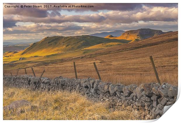 Sunset over Attermire Scar Print by Peter Stuart