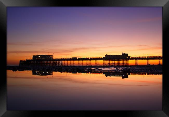 Worthing Pier Sunset Framed Print by Phil Clements