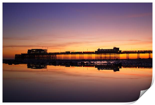 Worthing Pier Sunset Print by Phil Clements