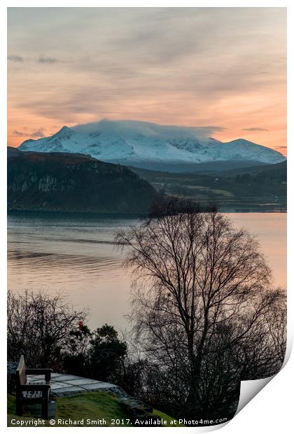 Somewhere to sit and take in the view. Print by Richard Smith