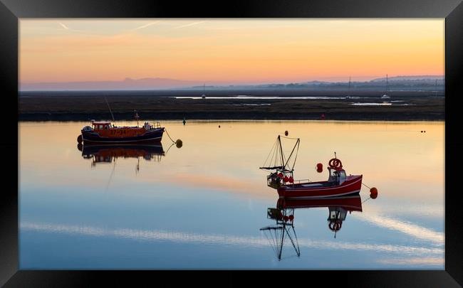 A beautiful sunrise over the harbour at Wells-next Framed Print by Gary Pearson