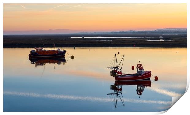 A beautiful sunrise over the harbour at Wells-next Print by Gary Pearson