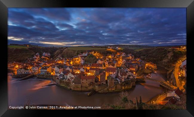 Serenity at Staithes Framed Print by John Carson