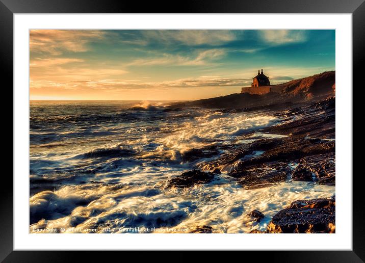 The Bathing House Northumberland Framed Mounted Print by John Carson