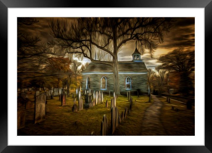 Sleepy Hollow Church Art Framed Mounted Print by David Pyatt