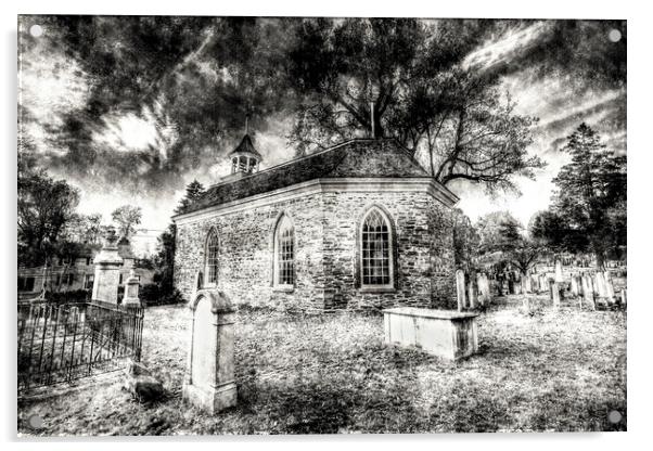 Sleepy Hollow Church Vintage Acrylic by David Pyatt
