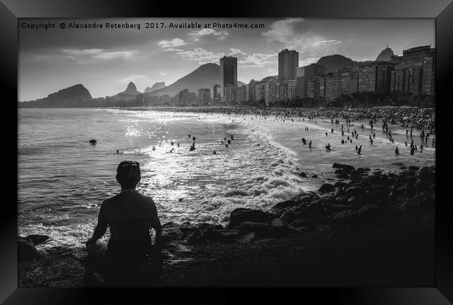 Meditation at Copacabana, Rio de janeiro, Brazil Framed Print by Alexandre Rotenberg