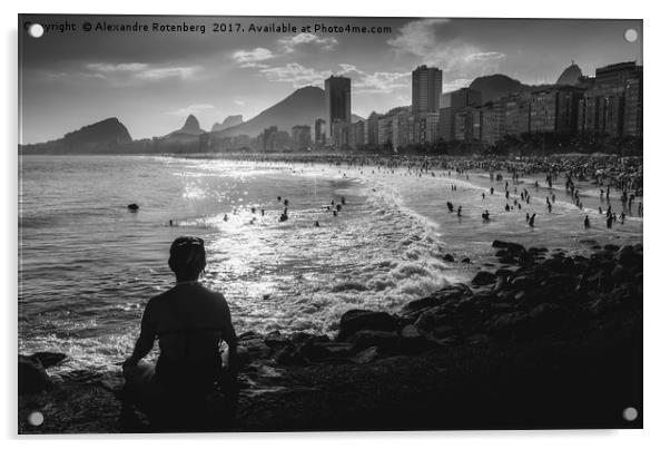 Meditation at Copacabana, Rio de janeiro, Brazil Acrylic by Alexandre Rotenberg